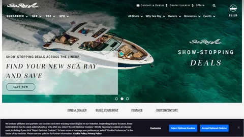 Preview of the Sea Ray website