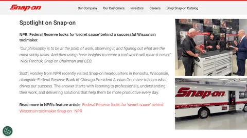 Preview of the Snap-on Incorporated website
