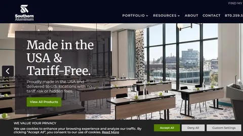 Preview of the Southern Aluminum website