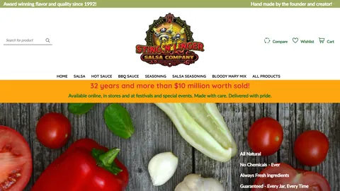 Preview of the Sting 'N' Linger Salsa Co. website