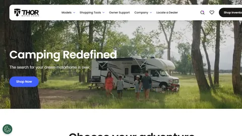 Preview of the Thor Motor Coach website