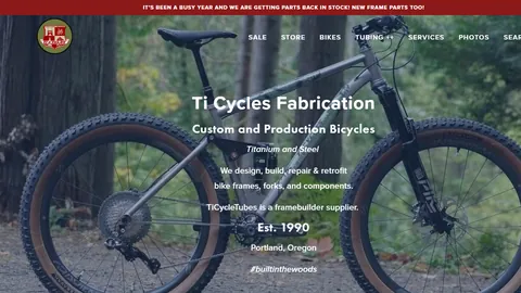 Preview of the Ti Cycles website