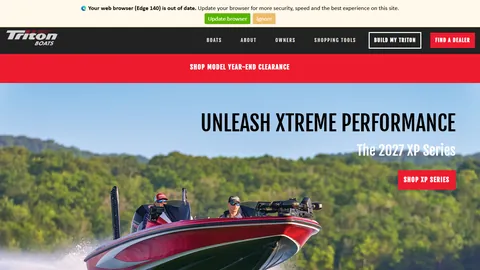 Preview of the Triton Boats website