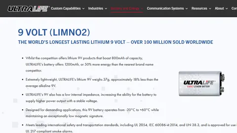 Preview of the Ultralife website