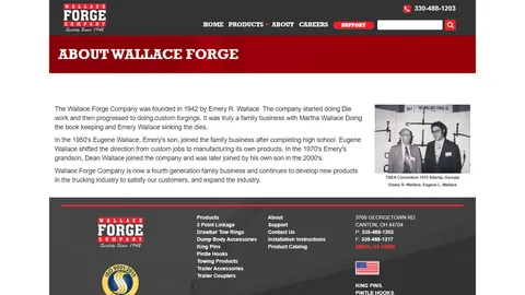 Preview of the Wallace Forge Company website