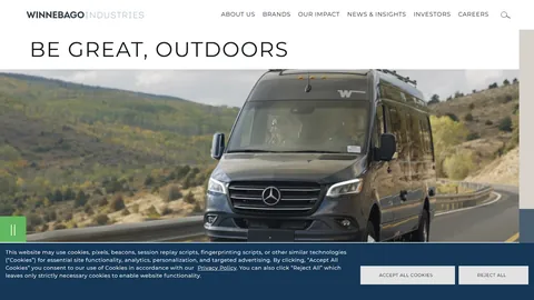 Preview of the Winnebago website