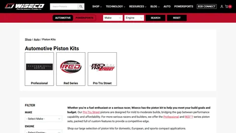 Preview of the Wiseco website