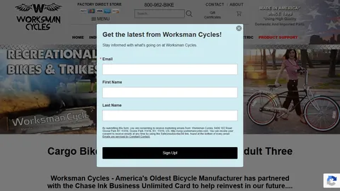 Preview of the Worksman Cycles website