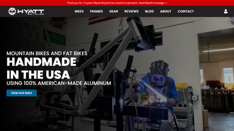 Preview of the Wyatt Bicycles website