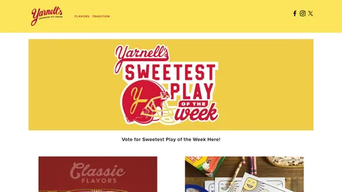 Preview of the Yarnell's Ice Cream website