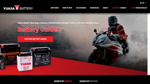 Preview of the Yuasa Battery website