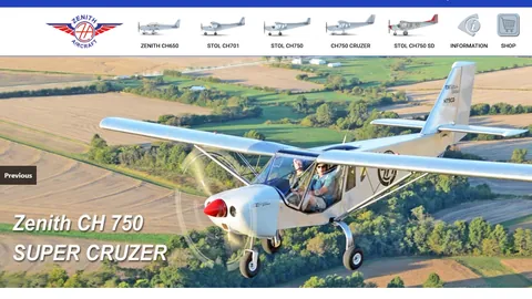 Preview of the Zenith Aircraft website